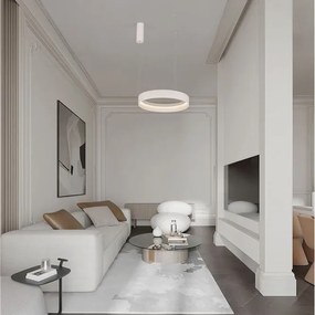 Lustra circulara aluminiu alb LED CCT LUMIA 50cm