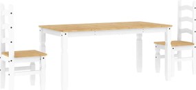 vidaXL Set de sufragerie din 3 piese Panama din lemn masiv de pin alb