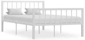 vidaXL Cadru de pat, alb, 120 x 200 cm, metal