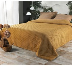Cuvertura galben închis franjuri pat eleganta 5119 col. 30 Pompon 230x250 cm