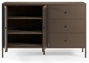 Vitrină gri din metal 140x90x40 cm Layna – Marckeric