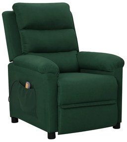 vidaXL Fotoliu de masaj, verde închis, material textil