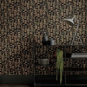 Tapet Fusion, Bracken Black Luxury Flock, 1838 Wallcoverings, 5.3mp / rola