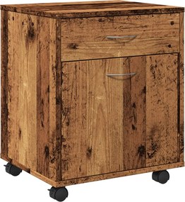 vidaXL Dulap cu roți, lemn vechi, 45x38x54 cm, lemn prelucrat