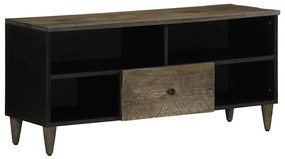 vidaXL Comodă TV, negru, 100x33x46 cm, lemn masiv de mango