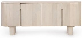 Comoda TV finisaj natural din lemn de Mango si MDF, 140x40x58 cm, Serapis Bizzotto