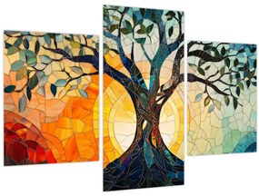 Tablou – Mozaic – soare și arbore I. (90x60 cm)