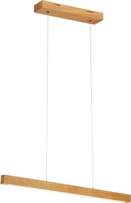 Pendul LED VERDE suspendat pe cablu, 18 W / 230 V, 3000 K, 76 cm, finisaj stejar