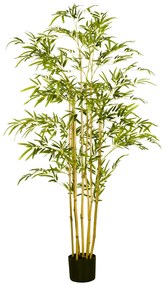 HOMCOM Arbore de Bambus Artificial in Ghiveci, Plante Artificiale, pentru interior si exterior 150 cm, Verde | Aosom Romania
