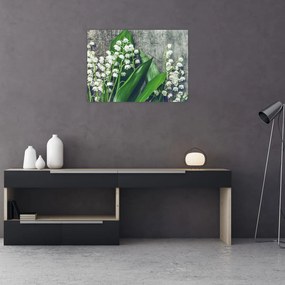 Tablou pe sticlă cu lăcrimioare (70x50 cm)