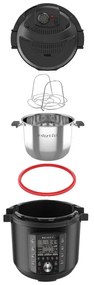 Multicooker Instant Pot PRO 8 113005701, 1400W, 7.6L, Vas otel inoxidabil, 28 programe, 11 sisteme de siguranta, Negru