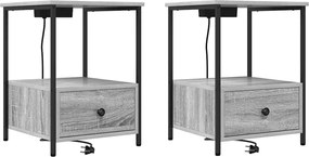 vidaXL Dulap de noapte 2 pcs Gri Sonoma 42 x 41 x 56 cm Lemn compozit