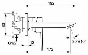 Baterie lavoar Ideal Standard Gio cu montaj incastrat