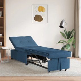 vidaXL Canapea Pat 3 în 1 , extensibilă, din material albastru