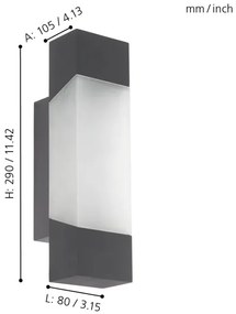 Eglo 97222 - LED Aplica perete exterior GORZANO LED/4,8W/230V