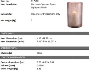 Suport lumanare design LUX Spencer S pink