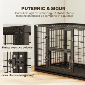 PawHut Cușcă pentru Câini Robusta, 94x60x64 cm, cu Tavă Detașabilă. | Aosom Romania
