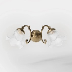 Aplica de perete stil clasic italian din alama si sticla Ricciolo