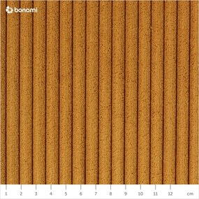 Taburet galben cu tapițerie din catifea reiată Voltaire – Bobochic Paris