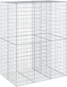 vidaXL Coș gabion cu capac, 150x100x200 cm, fier galvanizat
