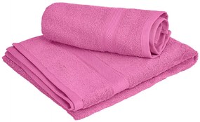 1x prosop de baie CLARYSSE ELEGANCE 70x140 cm + 1x prosop CLARYSSE 60x110 cm 100% bumbac, roz
