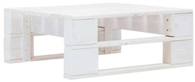 Set mobilier paleti cu perne, 6 piese, alb, lemn de pin tratat model rosu carouri, 2x colt + mijloc + 2x suport pentru picioare + masa, Alb, 1