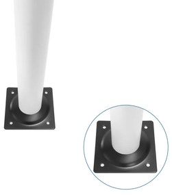 Picior IFL pentru mese de gradinita, FI40 mm, Inaltime reglabila 400-520 mm, finisaj alb mat