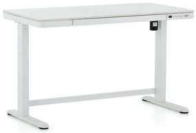 Birou OfficeTech 2 reglabil pe inaltime, 120 x 60 cm, alb