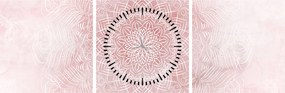 Tablou - Mandala roz (cu ceas) (90x30 cm)