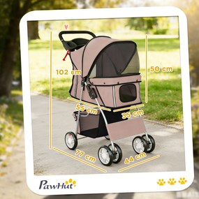 PawHut Carucior Animale Pliabil Cafeniu – 75×45×97 cm, Confort &amp; Mobilitate | Aosom Romania
