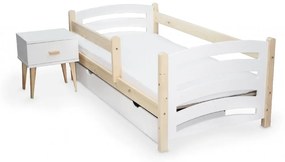 Pat pentru copii MELA 80 x 160 cm alb/pin Saltele: Saltea COCO 10 cm, Somiera pat: Cu lamele curbate