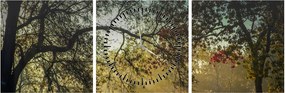 Tablou cu răsărit de soare (cu ceas) (90x30 cm)