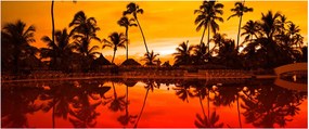 Tablou - Apus de soare deasupra rezortului (120x50 cm)