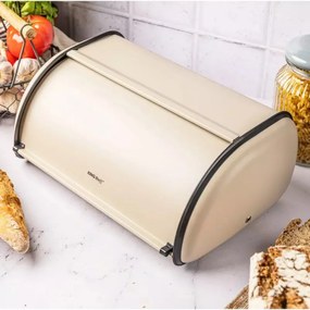 Cutie pentru paine Kinghoff KH 1754, 15x24x36 cm, Deschidere si inchidere lina, Otel, Bej