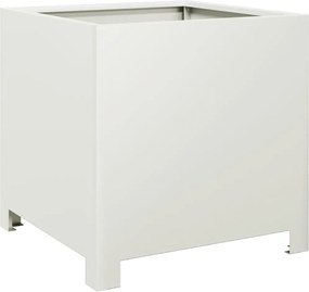 vidaXL Jardinieră de grădină, alb, 40x40x40 cm, oțel