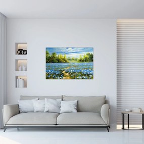 Tablou - Drum de câmp, pictură în ulei (90x60 cm)