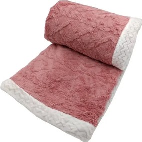 Pătură din lână Island roz, 150 x 200 cm