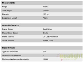 Pendul exterior stil clasic IP43 Hermine AL 11K/82542/A schwarz-silber OR