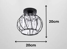 Plafonieră de tavan BELLA 1xE27/40W/230V, Ø 20 cm, neagră
