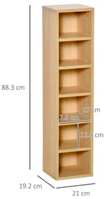Homcom Set de 2 Rasteluri Mobilier 6 Rafturi in Lemn MDF 21X19.2X88.3cm