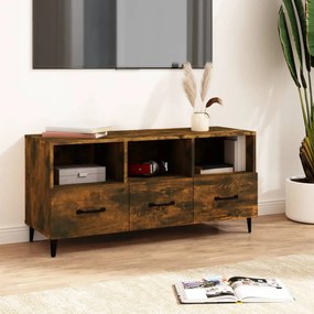vidaXL Comodă TV, stejar fumuriu, 102x35x50 cm, lemn compozit