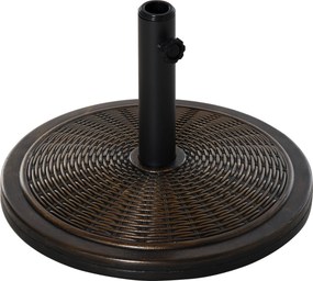 Outsunny Bază Umbrelă 14kg, Ciment și Plastic, Efect Ratan, Bronz | Aosom Romania