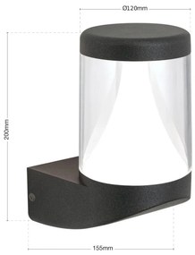 Aplica LED de exterior moderna IP65 MIDNIGHT antracit