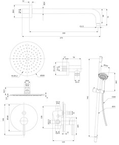 OMNIRES SYSY17CR - Set duș cu baterie incastrată Y crom lucios
