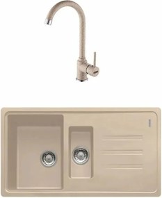 Set chiuveta bucatarie compozit Franke Malta Avena 1 cuva 1/2 cu picurator 97x50 cm finisaj bej mat cu Pola