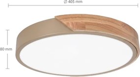 BRILAGI - Lampă LED dimabilă PILANA LED/48W/230V stejar/auriu Ø 40 cm + telecomandă