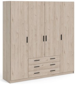 Șifonier în culoare naturală cu aspect de lemn de stejar 196x200 cm Sprint – Tvilum