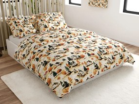 Lenjerie de pat din bumbac AUTUMN VILLAGE colorat Dimensiune lenjerie de pat: 2 buc 70 x 90 cm | 200 x 220 cm