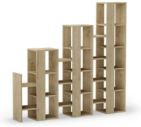 Etajeră în culoare naturală cu aspect de lemn de stejar 158x151 cm Anissa – Marckeric