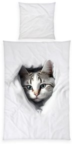 Lenjerie de pat din bumbac pentru copii Herding Cat, 135 x 200 cm, 80 x 80 cm